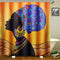 Waterproof African Baotou Woman Shower Curtains with 12 Hooks Bathroom Toilet Rug Mat Set
