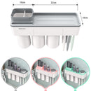 Automatic 1/2/3Cup Magnetic Toothbrush Holder Cups Wall Mount Stand Bathroom Tools No Punching