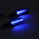 2pcs Smoked Motorcycle Blue LED Turn Signal Lamp Sequential Flowing Indicator Lights