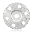 Drillpro 100mm Tungsten Carbide See Through Wood Shaping Disc Flat Carving Disc with Hole 16mm Bore Sanding Grinder Wheel for 100 115 Angle Grinder