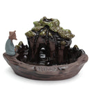 Ceramic Backflow Incense Burner Holder Mountain Stream Fragrant Cone Censer Home Furnace Decor