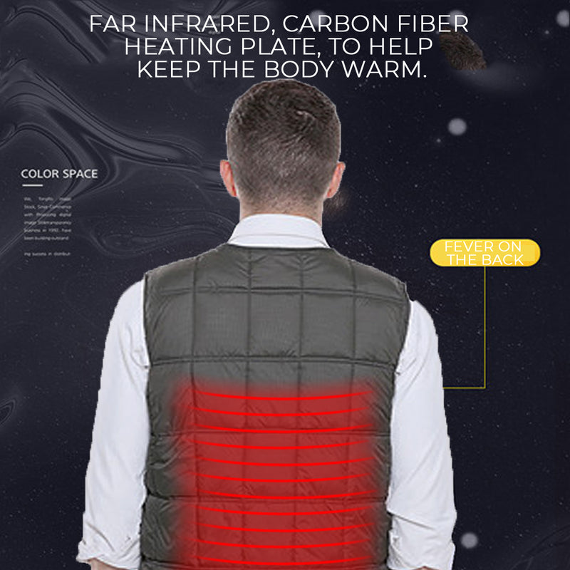 Electric Heating USB Sleeveless Vest Winter Heated Outdoor Fishing Jacket