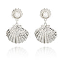 Elegant Shell Pearl Ear Drop Zinc Alloy Trendy Style Earring For Women