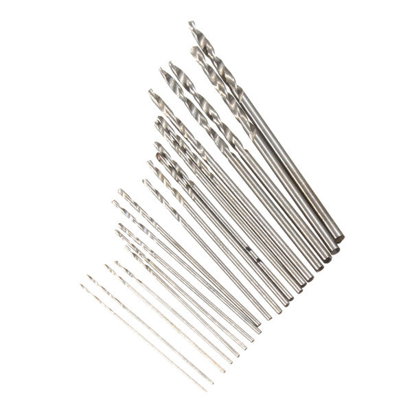 21pc Mini 0.3-1.6mm HSS Twist Micro Drill Bits with Aluminum Hand Drill