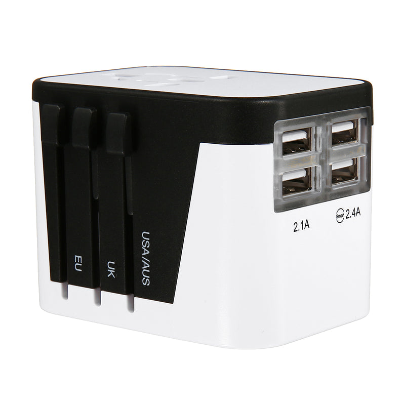AUGIENB Global Universal Conversion Plug Socket 4 USB Travel Adapter