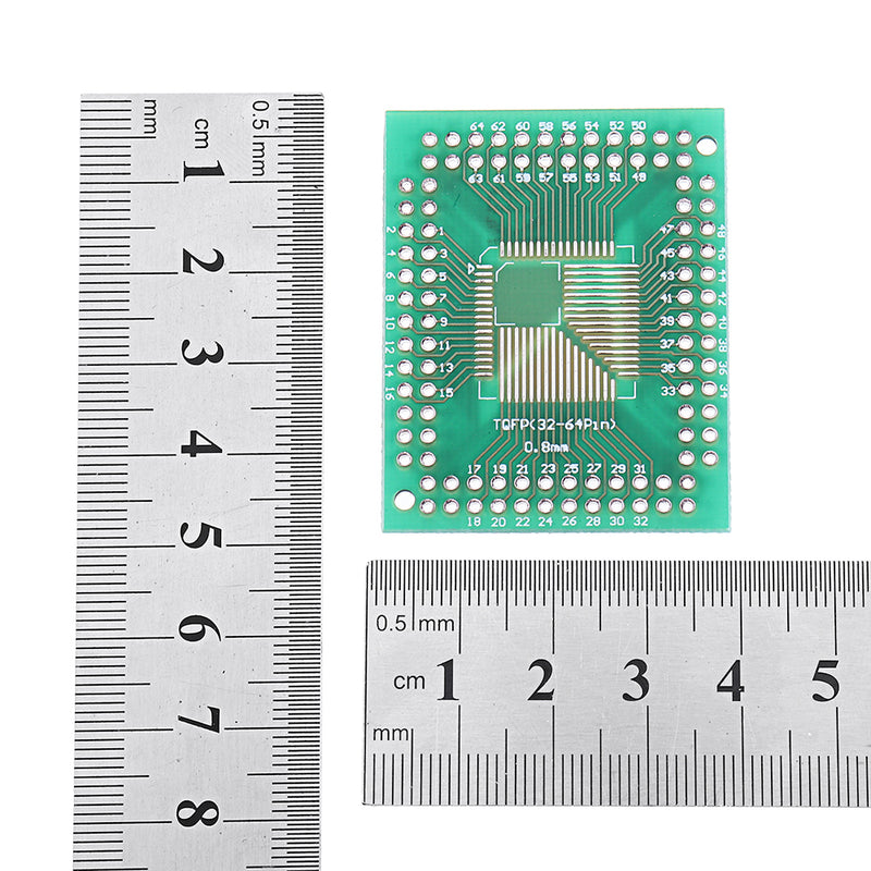 5pcs QFP TQFP LQFP FQFP 32 44 64 80 100 LQF SMD Turn To DIP Adapter PCB Board Converter Plate 0.5/0.8 mm IC Adapter Socket