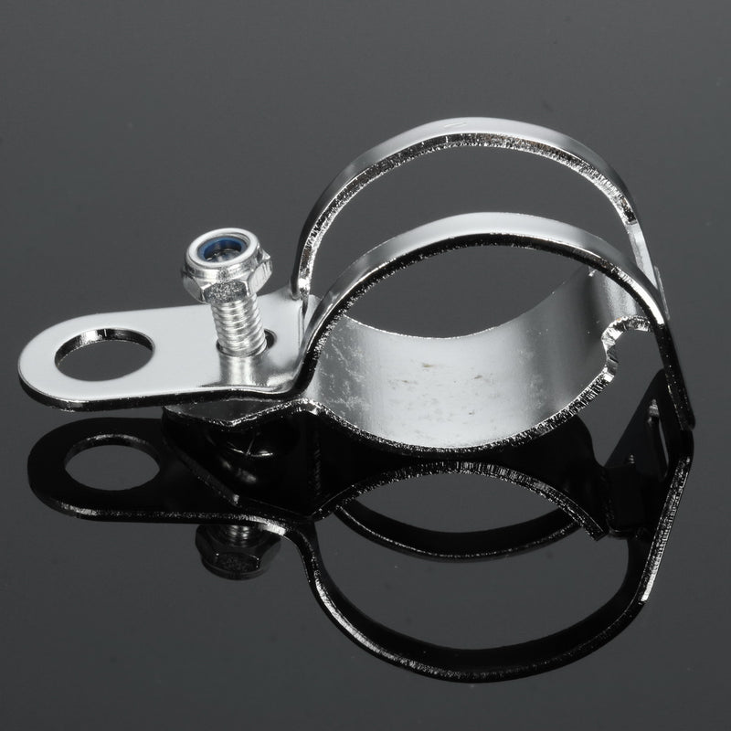 4pcs Chrome Motorcycle Front Rear Turn Signal Holder Fork Clamps Shock Bracket Cafe Racer