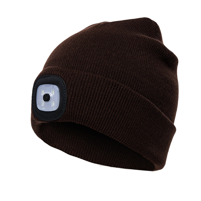 Xmund XD-HL3 4 LED 3 Modes Bright Lighted Cap Winter Warm Cycling Hunting Knitted Hat