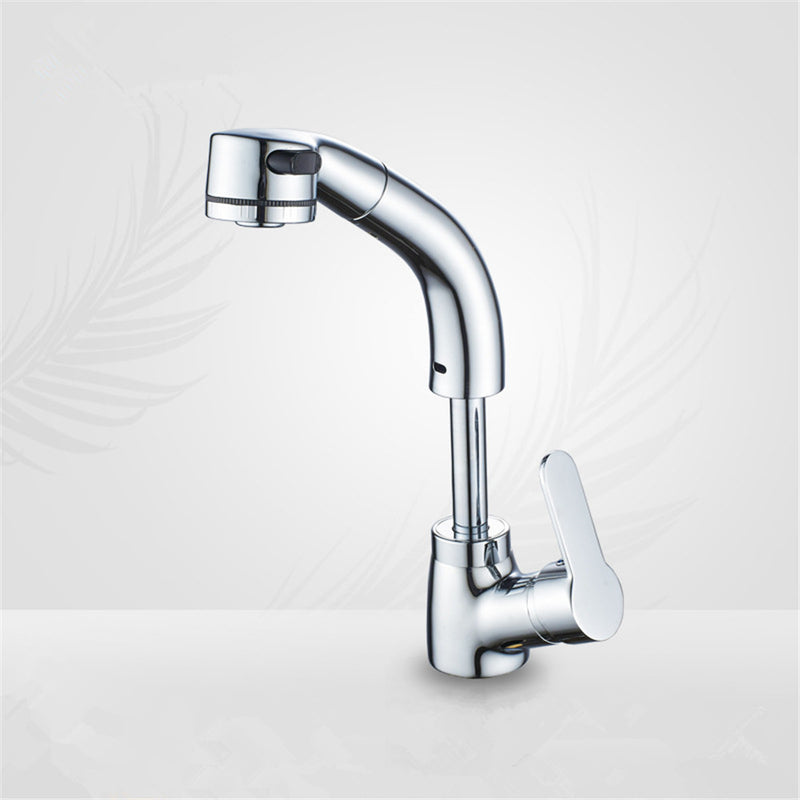 BOiROO Bathroom Basin Sink Pull Out Height Adjustable Basin Sink Faucet Hot and Cold Single Handle Water Mixer Tap