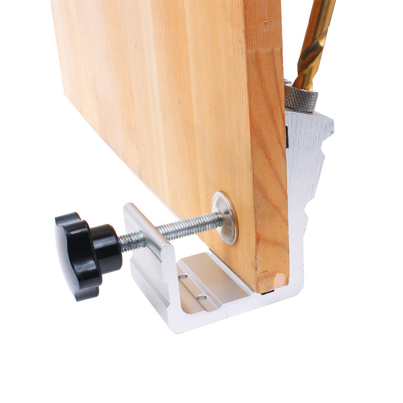 Aluminum Alloy Pocket Hole Jig Metal Drill Guide with Woodworking Clamp and 9.5mm Drill Bit Kit Pocket Screws