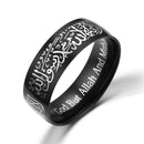 8mm Muslim Allah Words Stainless Steel Ring Religious Multicolor Gold Rings for Men