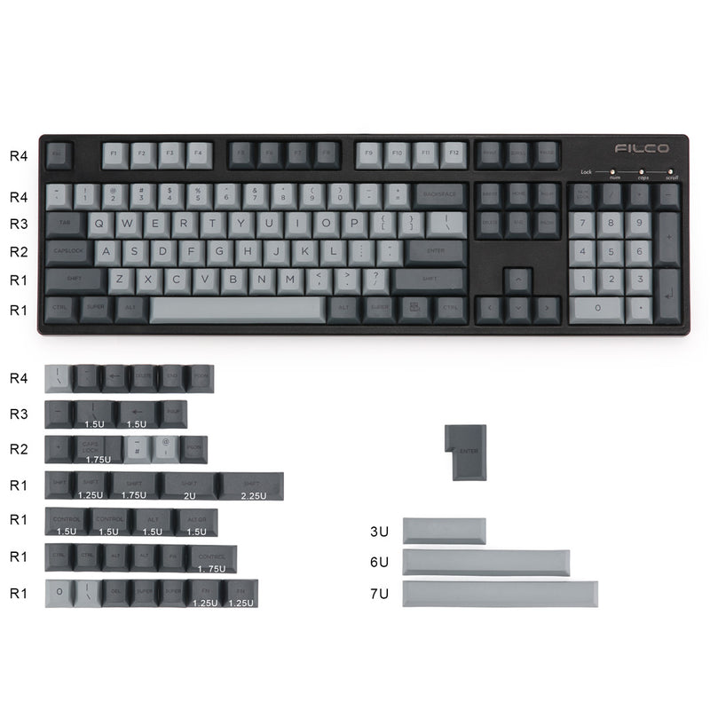 KBDfans Cement Grey Keycaps PBT Sublimation 145 Keys Mechanical Keyboard Keycap