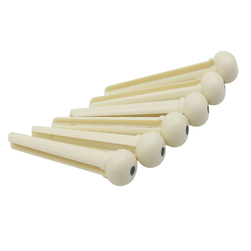 6pcs Cattle Bone Guitar Parts Endpin with Abalone Dot Bridge End Pins for Acoustic Guitar