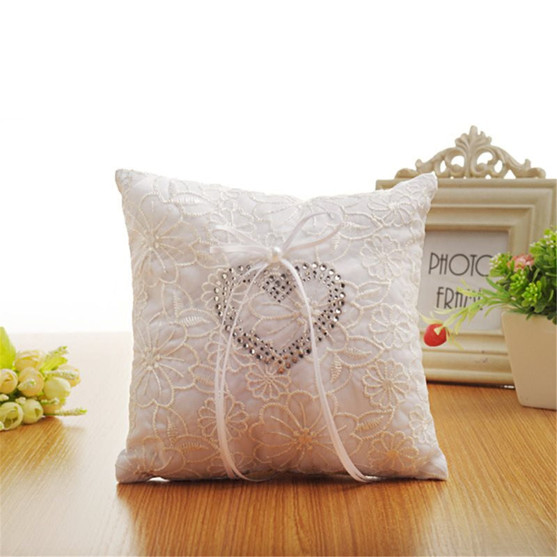 4Pcs/Set Square Ring Pillow Rhinestone Diamond For Wedding Party Decorations