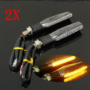 4pcs Motorcycle LED Turn Signal Indicator Blinkers Amber Light Carbon Body Shell