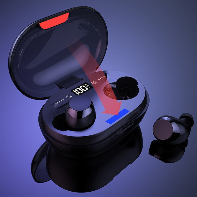 Mini Portable TWS Wireless bluetooth 5.0 Earbuds 6D Stereo 3000mAh Power Bank IPX5 Waterproof Earphone with Mic