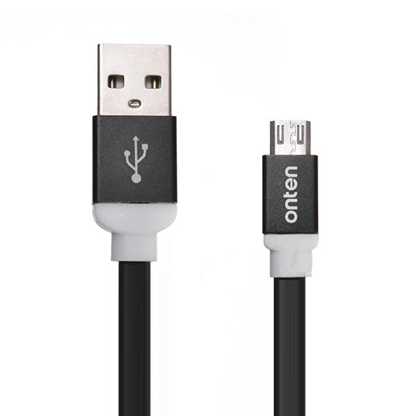 Onten OTN 7287 Black Lightning to Micro USB flat cable for Android devices Aluminum Alloy Shell