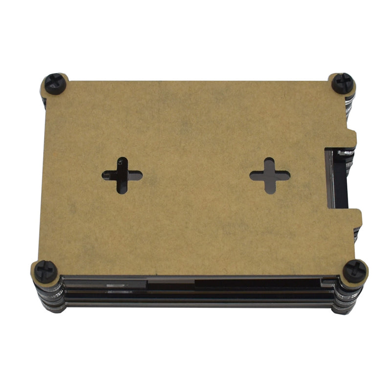 3.5 Inch Display 9-Layer Acrylic Case Shell with Black Heat Sink + Screw + Thin Copper for Raspberry Pi 4B