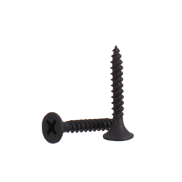 Suleve M3.5CP5 1000Pcs M3.5 Cross Black Recessed Flat Head Self Tapping Ash Phosphorus Drywall Metric Threaded Wood Screw Nail Bolt