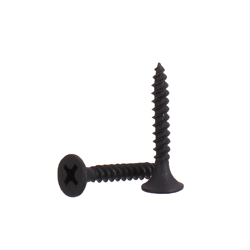 Suleve M3.5CP5 1000Pcs M3.5 Cross Black Recessed Flat Head Self Tapping Ash Phosphorus Drywall Metric Threaded Wood Screw Nail Bolt