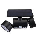 Dual Head LED Solar PIR Motion Sensor Security Light Spotlight Flood Lamp