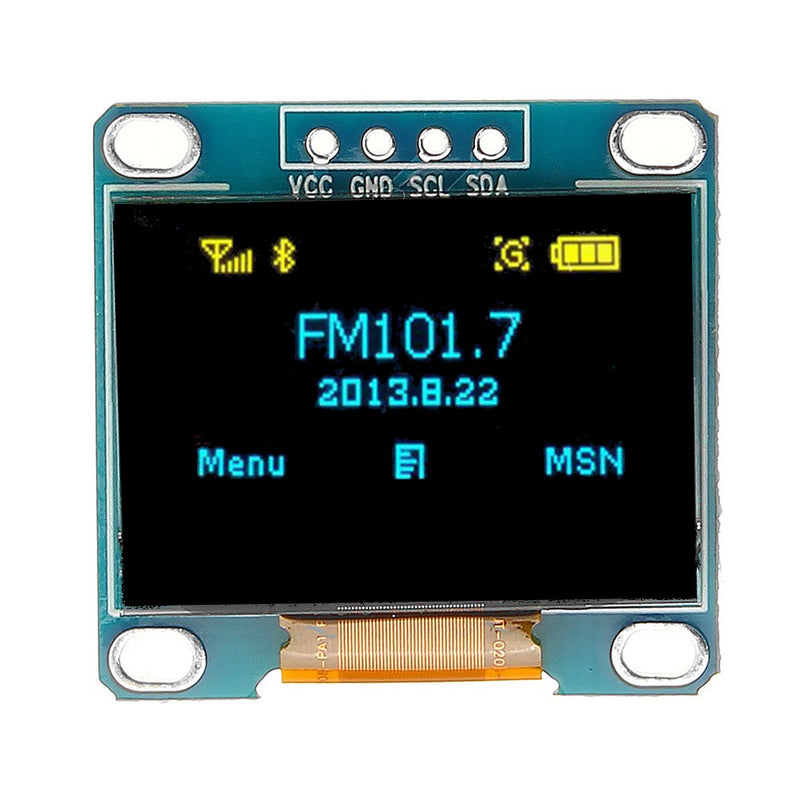 5Pcs 0.96 Inch Blue Yellow IIC I2C OLED Display Module For