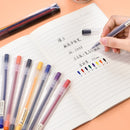 XIAOMI Ecosystem Deli NN0458 Full Needle Colored Gel Pen 8 Pcs Gel Pens + 8 Pcs Refills Transparent Barrels Writing Signing Pens Office School Supplies