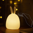 LUSTREON 1W USB Rabbit LED Night Light Silicone Pat Control Multicolor for Children Baby Moon Lamp