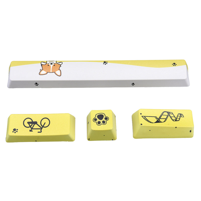 Five-sided Dyesub PBT OEM Profile Yellow Dog Shark2 Space Bar 6.25u Novelty Keycap + ESC Enter Keycaps