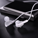 QKZ CK3 Dual Dynamic In-ear Earphone Wired Control Heavy Bass HiFi Headphone with Mic