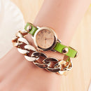 Fashion Women Winding Bracelet Watch Leather Band Ladies Dress Quartz Watch