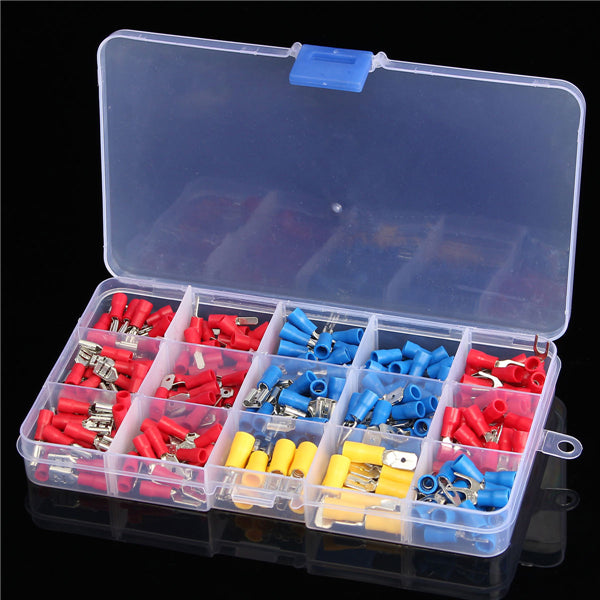 Excellway EC08 280pcs Assorted Electrical Fork Ring Spade Crimp Terminal Wire Connector Box Kit