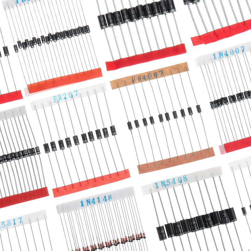 200pcs Fast Switching Schottky Diode Assorted Kit 1N4001 1N4004 1N4007 1N5408 UF4007 FR207 1N5817 1N5819 1N5822 1N4148 RL207