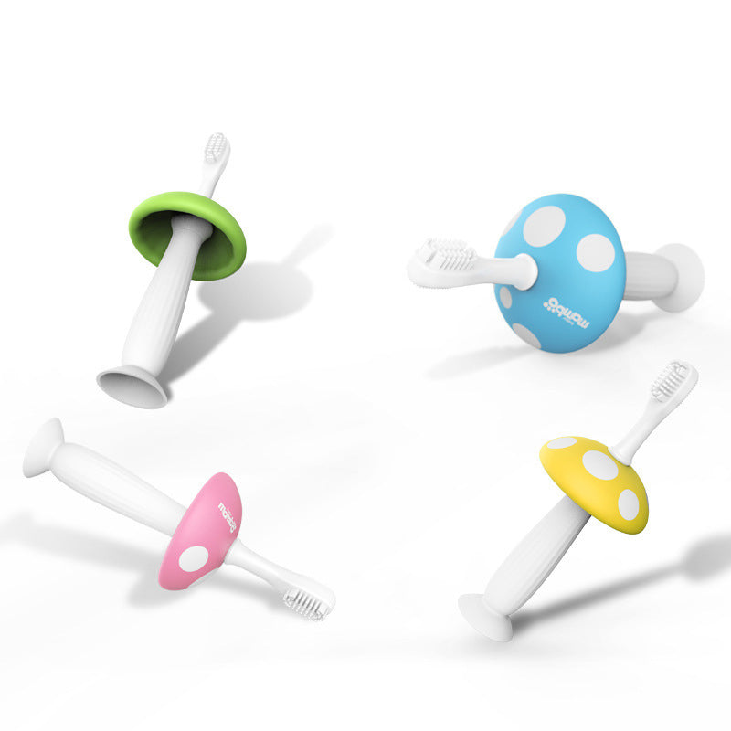 Cute Kids Baby Mushroom Shape Infant Soft Silicone Finger Toothbrush Teeth Massager Brush