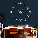 Weightlifting Fitness Room Wall Decor DIY Giant Wall Clock Mirror Effect Powerlifting Frameless Large Wall Clock Wall Watch