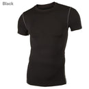 Men's Fashion Elasticity Tight O-Neck Short T-shirt Compression Body Building Top