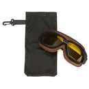 Motorcycle Retro Goggles Flying Scooter Helmet Windproof Glasses Anti-UV Brown Frame