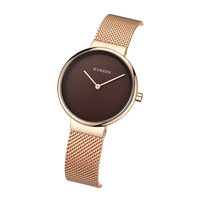 CURREN 9016 Women Quartz Watch Casual Style Simple Dial Luxury Alloy Strap Lady Wristwatch