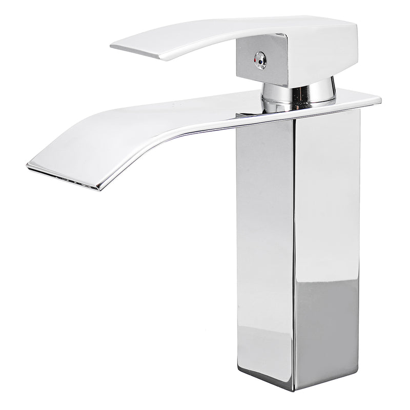 Waterfall Spout Chrome Bathroom Basin Sink Single Handle Faucet Mixer Taps