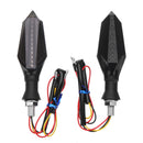2pcs Smoked Motorcycle Blue LED Turn Signal Lamp Sequential Flowing Indicator Lights
