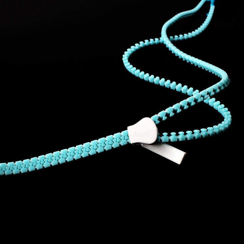 Glow In The Dark Zipper Metal Luminous Light Earphones Earbuds With Mic