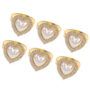 6 Pieces Napkin Rings Serviette Holder for Wedding Dinner Party Everyday Use Gold Rhinestone Love Heart