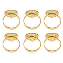 6 Pieces Napkin Rings Serviette Holder for Wedding Dinner Party Everyday Use Gold Rhinestone Love Heart