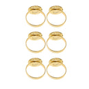 6 Pieces Round Shape Rhinestones Napkin Ring Serviette Buckle Holder Wedding Party Table Decor Gold