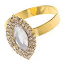 6 Pieces Eye Shape Rhinestones Napkin Ring Serviette Buckle Holder Wedding Party Table Decor Gold