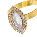 6 Pieces Eye Shape Rhinestones Napkin Ring Serviette Buckle Holder Wedding Party Table Decor Gold