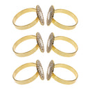 6 Pieces Diamante Oval 3-rows Crystal Napkin Ring Serviette Buckle Holder Wedding Dinner Table Decoration
