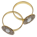 6 Pieces Diamante Oval 3-rows Crystal Napkin Ring Serviette Buckle Holder Wedding Dinner Table Decoration