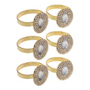 6 Pieces Diamante Oval 3-rows Crystal Napkin Ring Serviette Buckle Holder Wedding Dinner Table Decoration