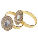6 Pieces Diamante Oval 3-rows Crystal Napkin Ring Serviette Buckle Holder Wedding Dinner Table Decoration